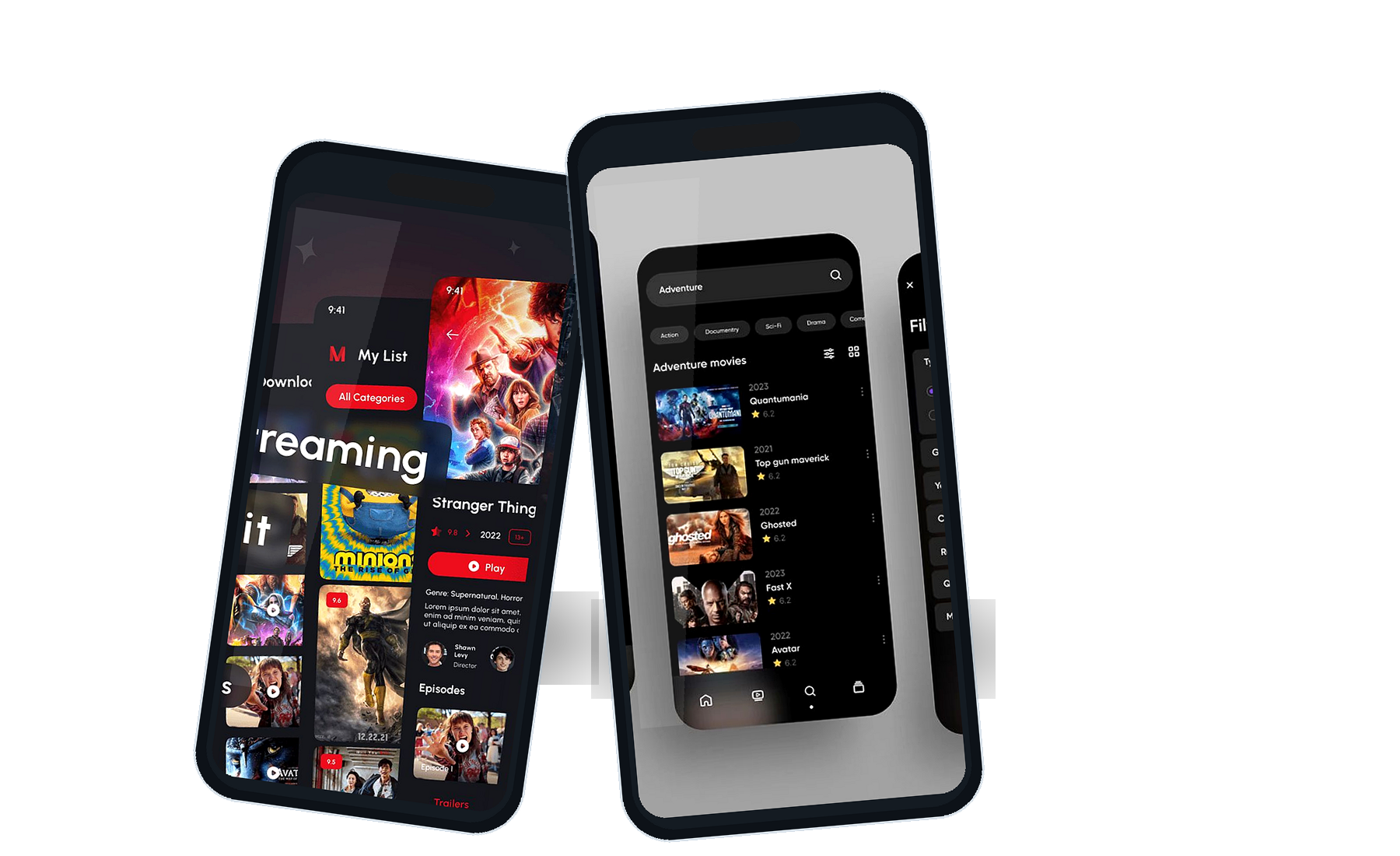 KINOGO — интерфейс приложения для просмотра фильмов и сериалов